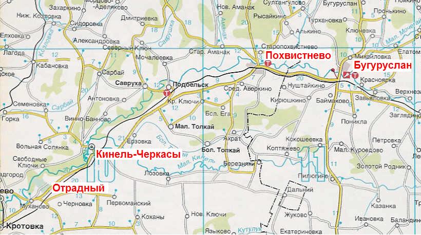 Карта Бугурусланского Района Подробно