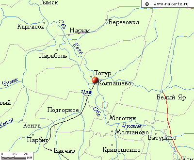 Карта колпашевского района